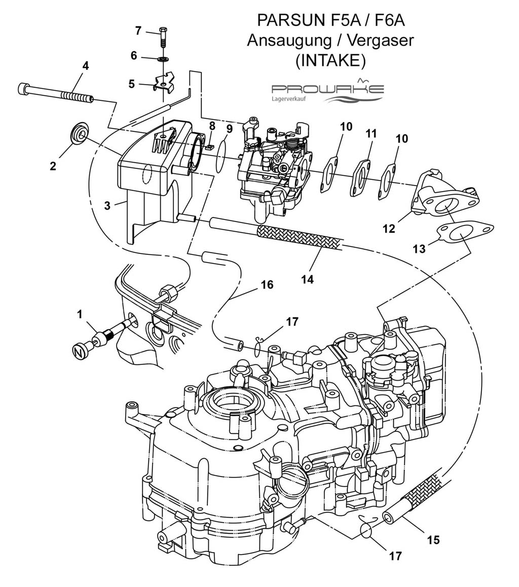Parsun F6A  Ersatzteile / Spare Parts: Ansaugung