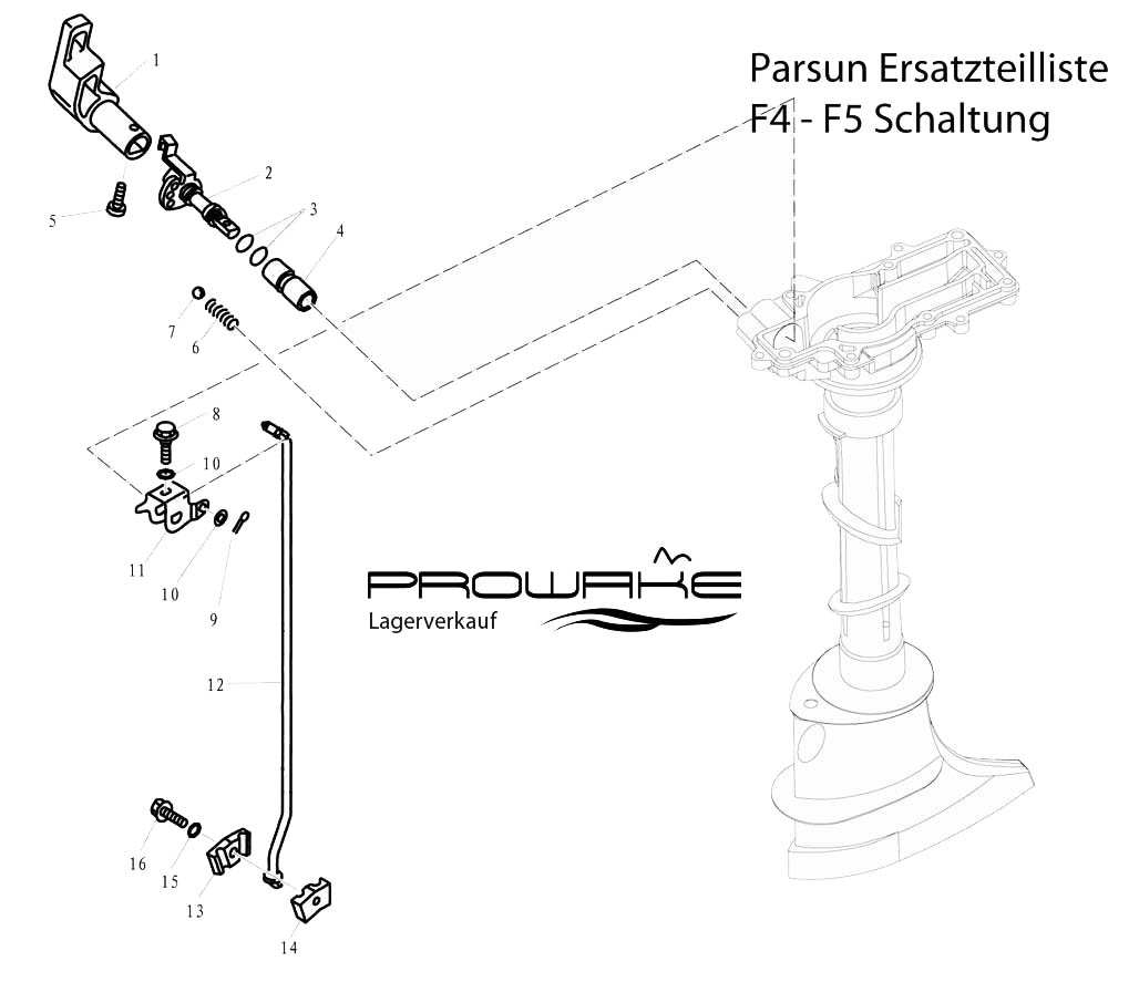 Parsun F4/F5  Ersatzteile / Spare Parts: Schaltung