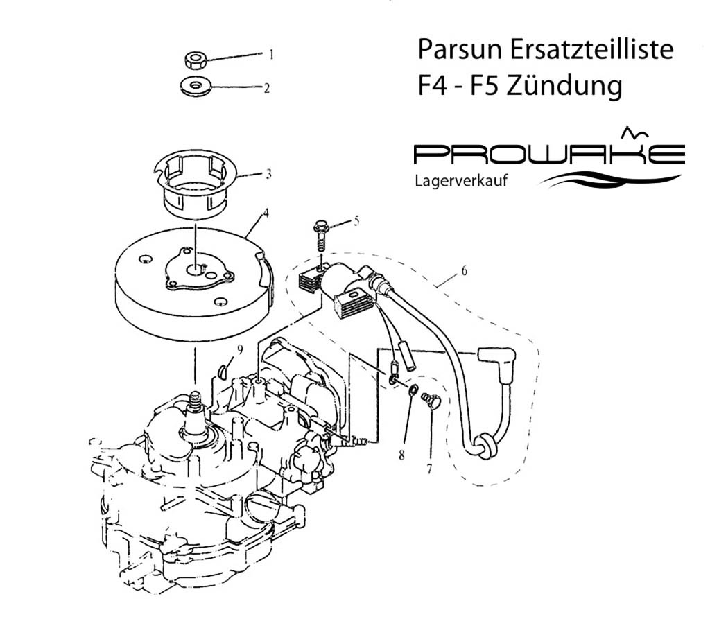 Parsun F4/F5  Ersatzteile / Spare Parts: Zündung