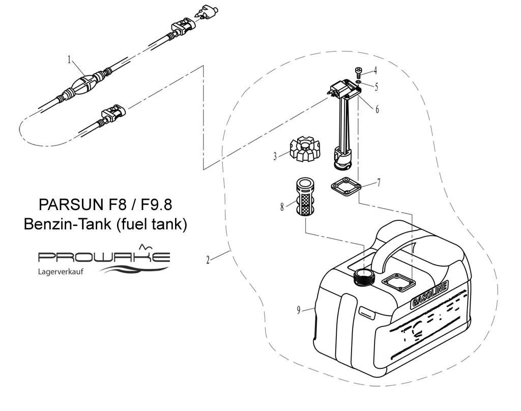 Parsun F9.8  Ersatzteile / Spare Parts: Tank