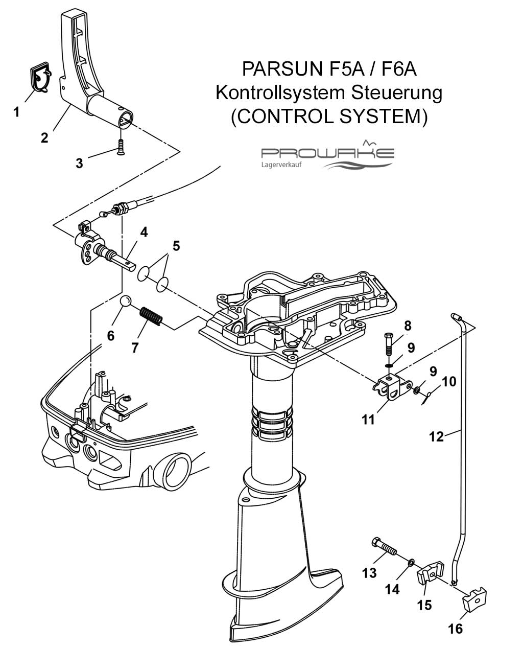 Parsun F6A  Ersatzteile / Spare Parts: Kontrollsystem