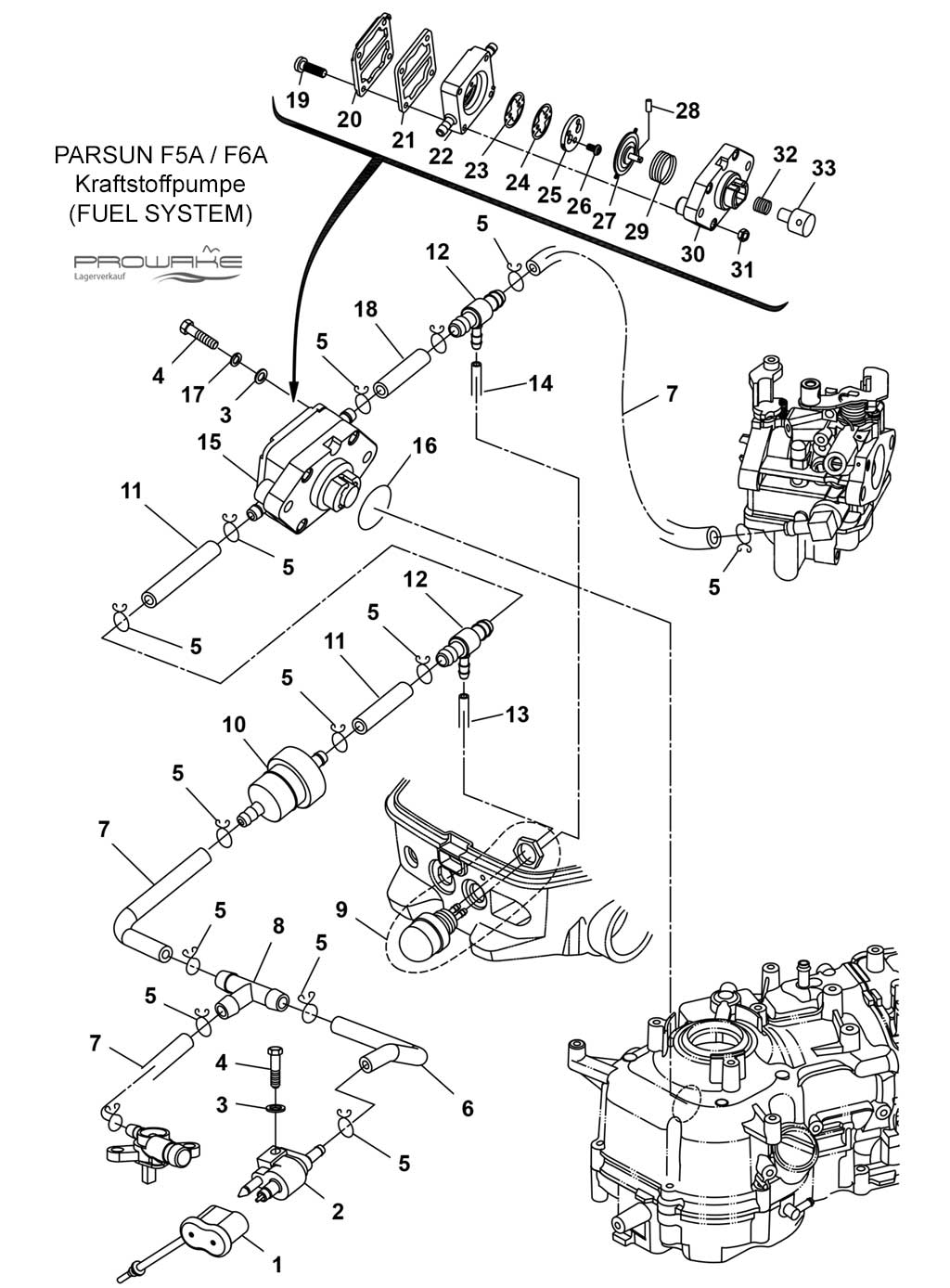 Parsun F6A  Ersatzteile / Spare Parts: Treibstoff