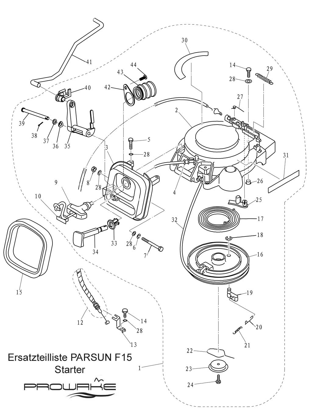 Parsun F9.8  Ersatzteile / Spare Parts: Anlasser
