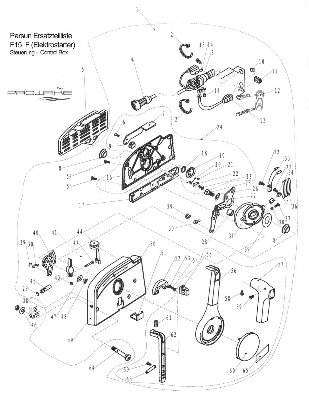 Parsun F15 (F)  Ersatzteile / Spare Parts: Kontrollsystem E-Start
