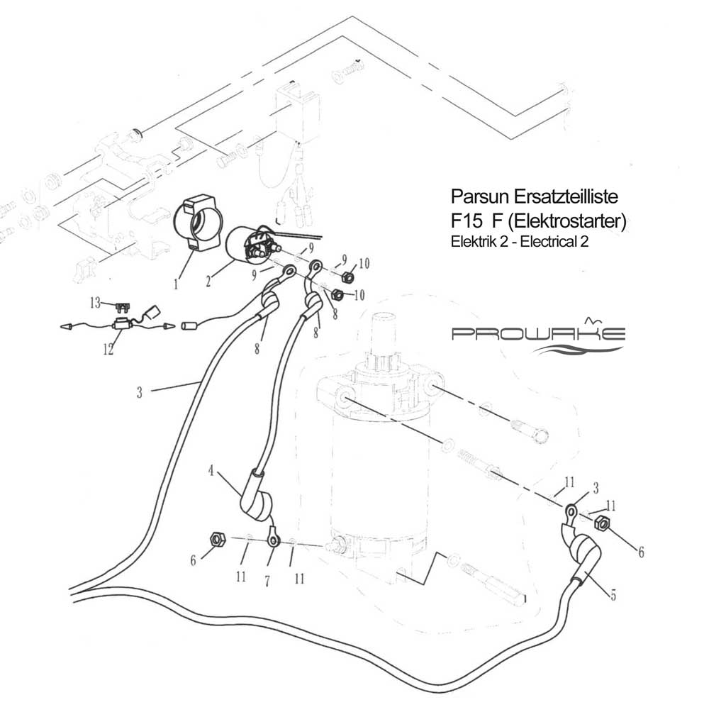 Parsun F15 (F)  Ersatzteile / Spare Parts: Elektrik 2 E-Start