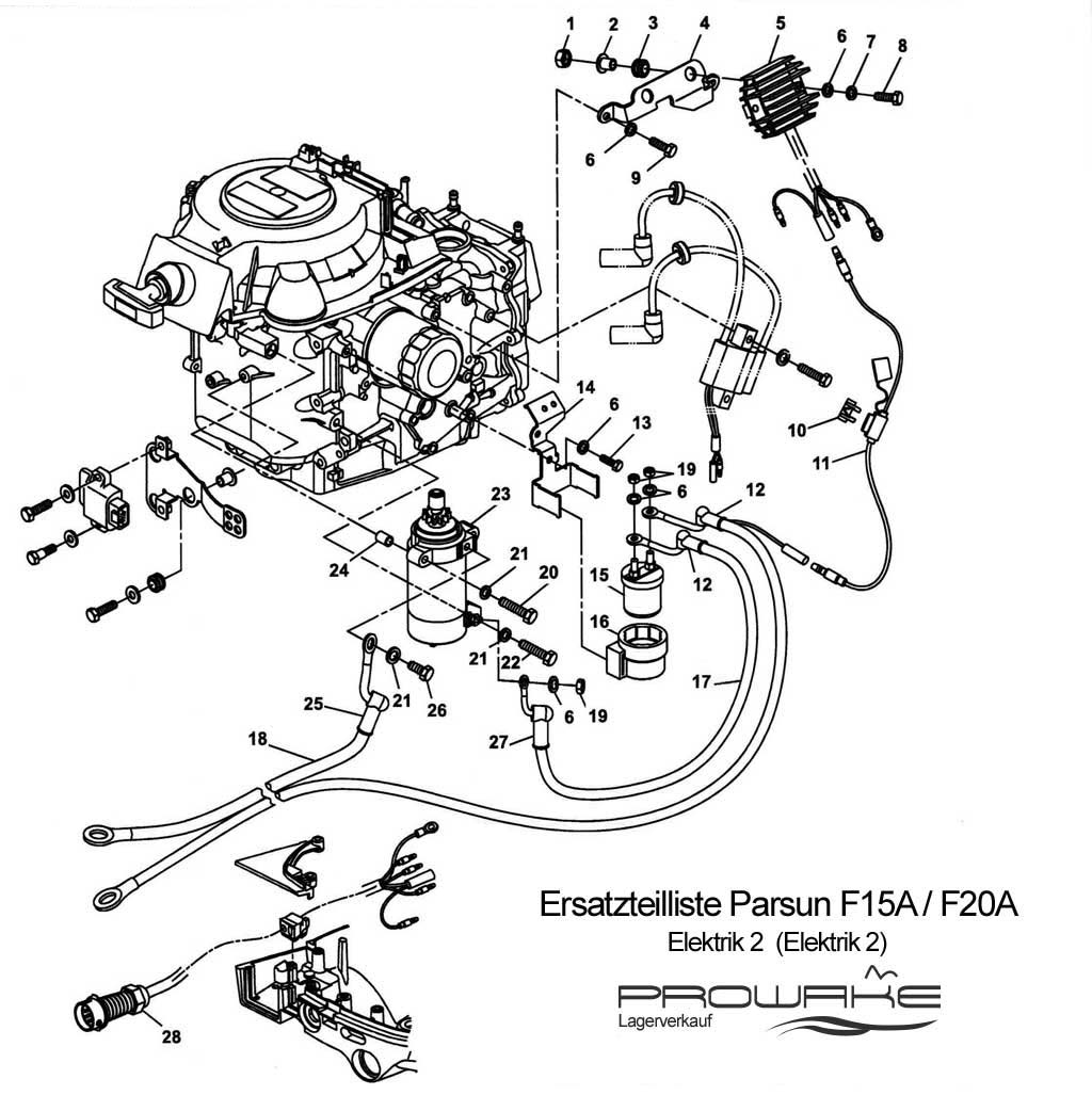 Parsun F15 (A) Ersatzteile / Spare Parts: Elektrik II