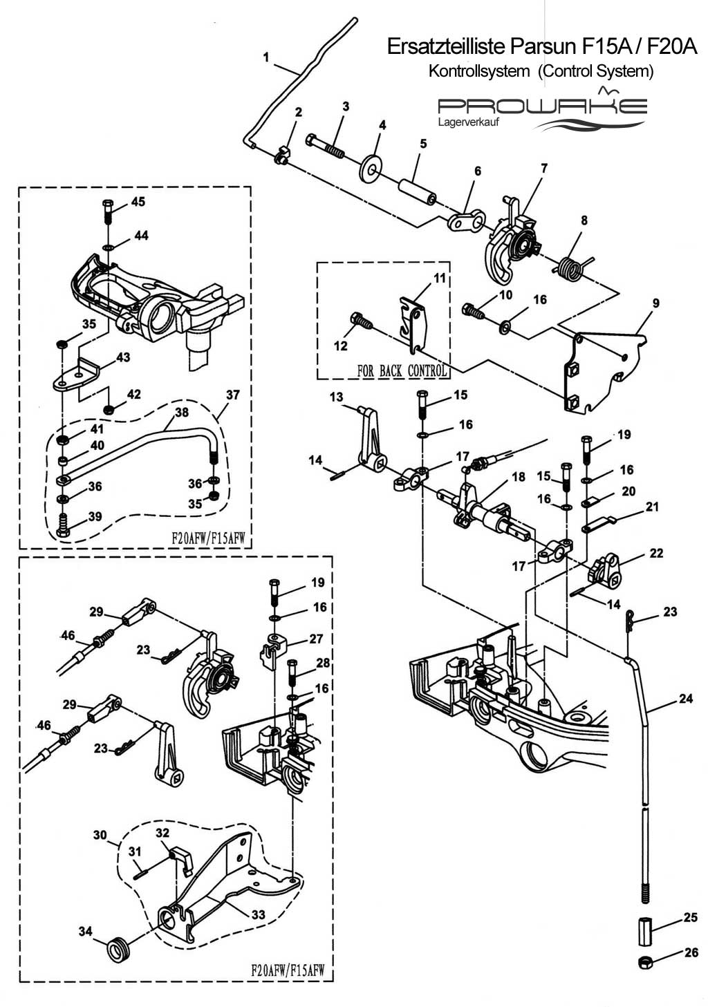 Parsun F15 (A) Ersatzteile / Spare Parts: Kontrollsystem