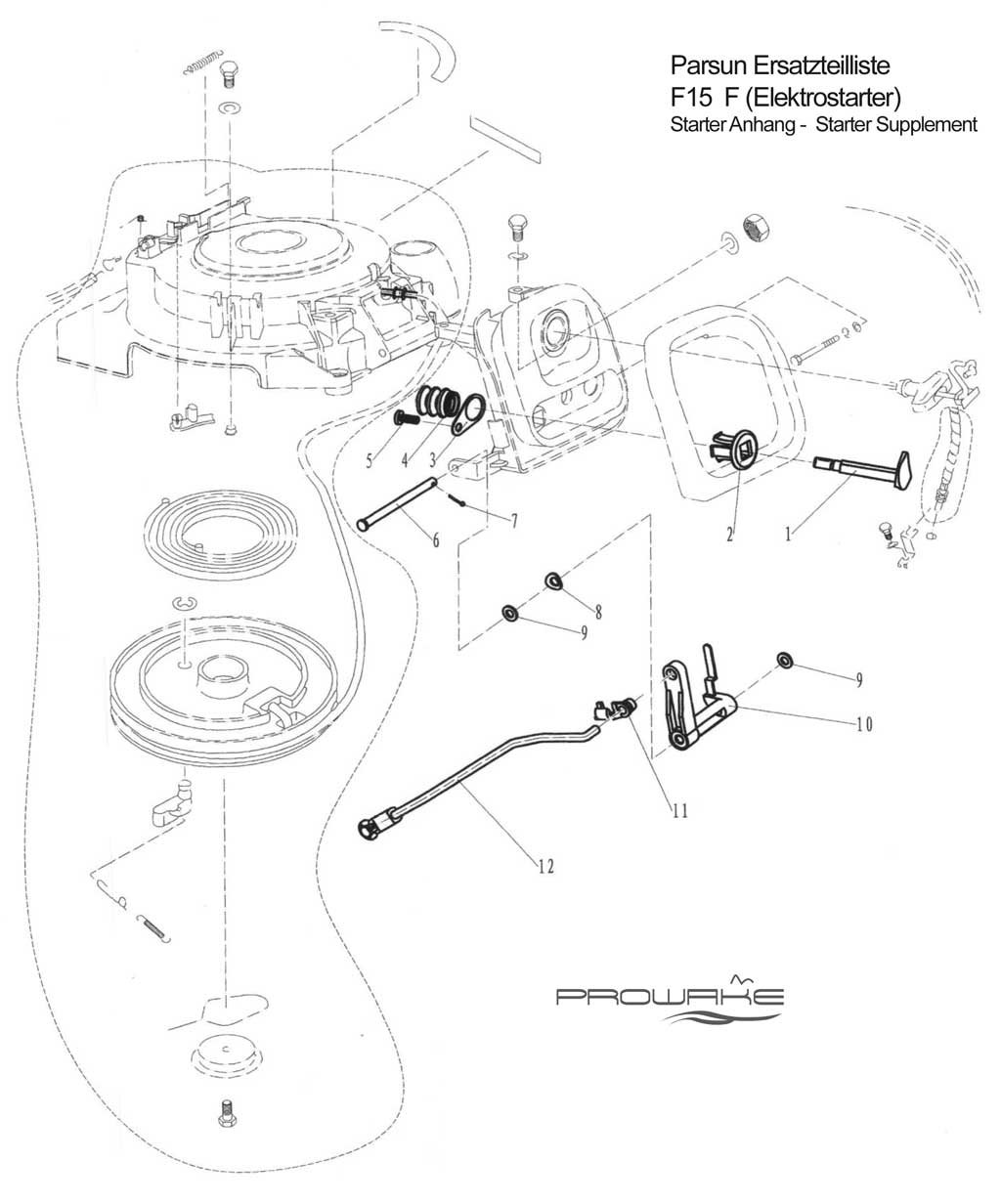 Parsun F15 (F)  Ersatzteile / Spare Parts: Anlasser E-Start