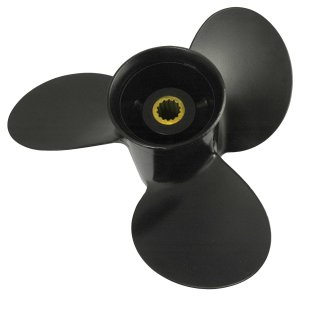 Propeller für Mercury 9.9 bis 20 PS,  9 1/4" Durchmesser, 10" Steigung, mit 14 Zähnen, Aluminium schwarz lackiert