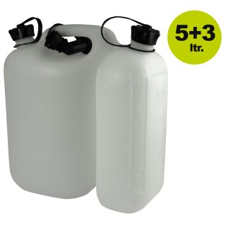 Lagerverkauf: Original Hünersdorff Dopplekanister Kombi-Kanister 5+3 Liter  für Benzin und Öl + Füllsystem, made in Germany