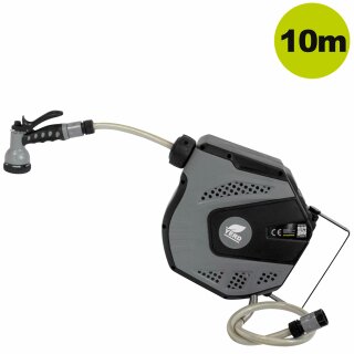 Details:   2x YERD automatische Wasser-Schlauchtrommel 10 m (v2021) inkl. Gratis Verbindungsstück / Schlauchtrommel, Schlauchaufroller, Schlauchbox, Wasser,  Wand-Schlauchbox,10m, automatisch, Gardena kompatibel, Design, Style 