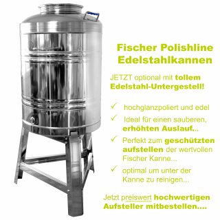 Details:   Fischer Edelstahlkanne POLISHLINE Wasser-Edition H2O, 50 Liter Inhalt, Getränkefass speziell für Trinkwasser-Lagerung, INKL. speziellem V4A Edelstahlhahn / Getränkefass Edelstahl H2O Edition Trink-Wasser geeignet Wasserkanne 