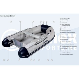 Details:   Talamex Schlauchboot Comfortline Serie TLX250 für 3+1 Personen /  