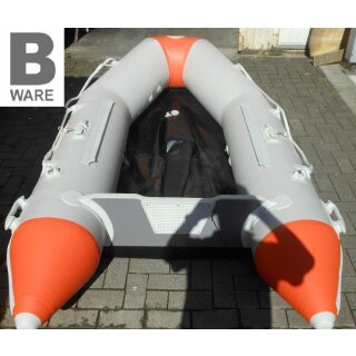 Schlauchboot Prowake Sport IBT265: 265cm lang mit Aluminiumboden - ideal für 3 Personen - orange/grau B-Ware (Schlaufe eingerissen,siehe Bilder)