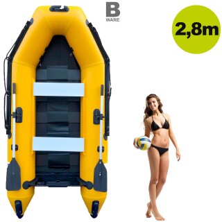 AQUAPARX Schlauchboot 280PRO MKIII Yellow- 280cm lang-  ideal für 3-4 Personen B-Ware (verklebte Halterungen lösen sich)