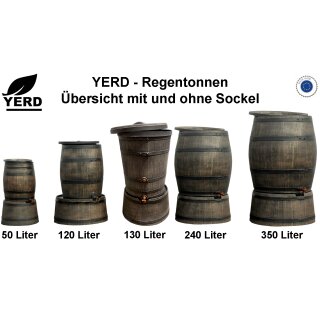 Details:   YERD Regenfass: Regentonne Wassertank Fass 120 Liter / ROTO, Regentonne, Regenfass, Holfass, Regenwasser-Tonne, Country, YERD 