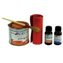 Schlauchboot Reparatur-Set: Profi PVC-Kleber rot, 2 Komponeten-Kleber (ADECO adegrip), Härter, Cleaner, Pinsel und Flicken, Set mit PROWAKE Reparatur-Anleitung in deutsch